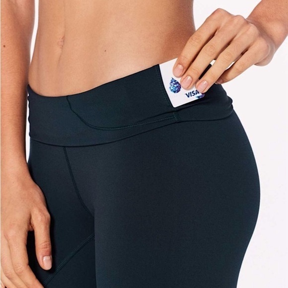 Lululemon Wunder Under High Rise Crop Leggings Full-On Luon 21" Nocturnal Teal 2 - Picture 3 of 12